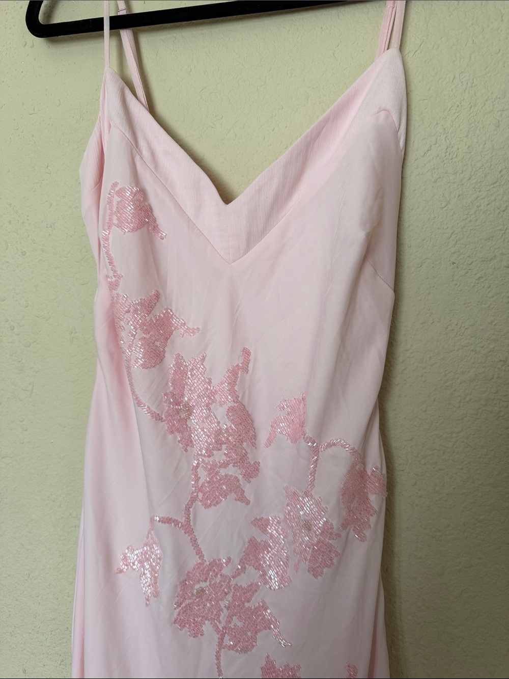 HOUSEOFCB 'Anastelle' Pink Hand Beaded Embellished Satin Maxi Dress Size S - Picture 8 of 17